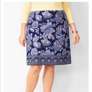 NWOT Talbots Paisley Canvas A-line Skirt